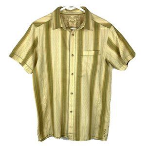 PrAna Short Sleeve Shirt Slim Fit Multicolor Striped Outdoor Hiking Men M